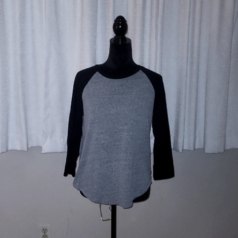 Black and white base ball tee